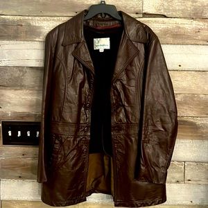 MENS leather vintage 70s jacket